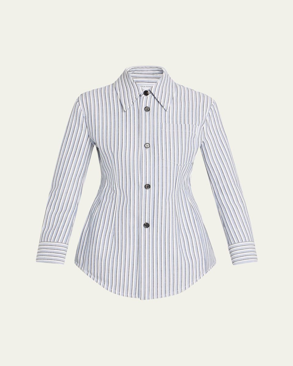 Structured Cotton Stripe Jacket